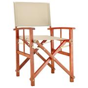 Fotele i krzesła ogrodowe - Krzesło reżyserskie Cannes Kremowe Drewno Eukaliptus FSC - miniaturka - grafika 1