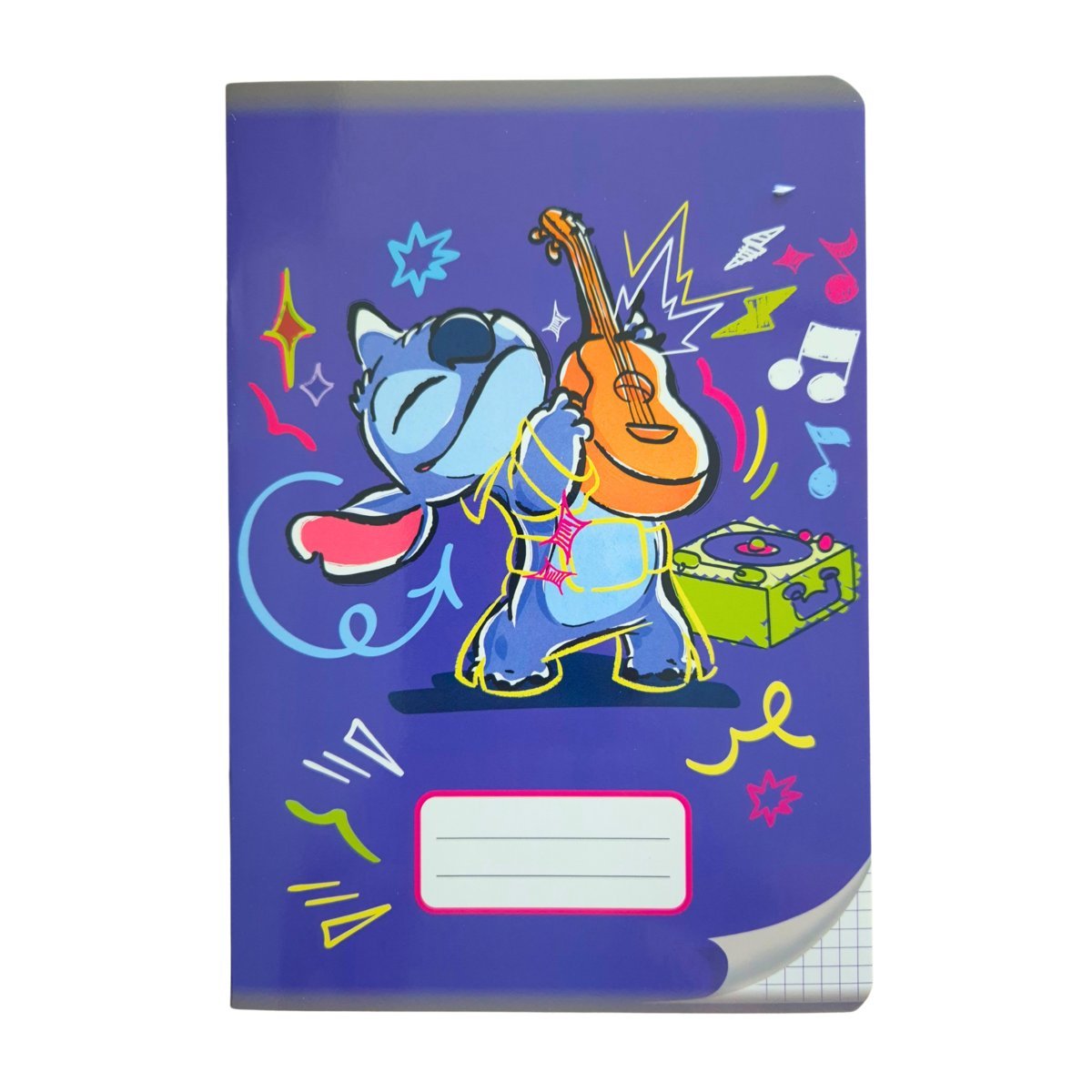 Zeszyt szkolny 16k/A5 w kratkę Stitch z gitarą wyprawka szkolna