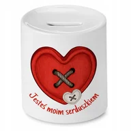 Skarbonki - SKARBONKA PREZENT WALENTYNKI JESTEŚ SERDUSZKIEM z Nadrukiem ze Zdjęciem - miniaturka - grafika 1