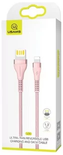USAMS Kabel pleciony U33 lightning 1,2m 2A Fast Charging różowy/pink SJ360USB03 (US-SJ360) - Kable USB - miniaturka - grafika 1