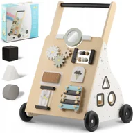 Chodziki - BEMI DREWNIANY CHODZIK PCHACZ SORTER CYMBAŁKI KOŁA ZĘBATE LABIRYNT JAKOŚĆ - miniaturka - grafika 1