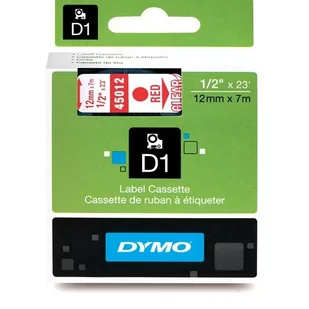 Dymo Taśma D1-12mm/7m, czerwony/przezroczysty S0720520 - Tablice BHP - miniaturka - grafika 4