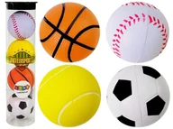 Zabawki i gry sportowe - Import LEANToys Zestaw 4 Miękkich Piłek Piłeczek Do Dyscyplin Sportowych Golf Tenis Piłka Nożna 9184 - miniaturka - grafika 1