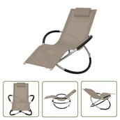 Leżaki ogrodowe - The Living Store Leżak z geometryczną ramą stalowy - taupe - Leżak - miniaturka - grafika 1