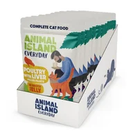 Mokra karma dla kotów - Animal Island NEW JELLY EVERYDAY 12-PACK SASZETKA 12X85g drób z wątróbką w galaretce - miniaturka - grafika 1