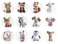 Szkolne artykuły papiernicze - Naklejki papierowe na taśmie Zwierzątka 500szt - miniaturka - grafika 1