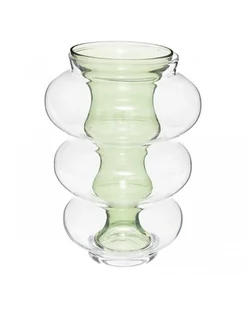 Wazon Ozdobny Wazon Szklany Green Podwójny 36 cm - Wazony i flakony - miniaturka - grafika 1