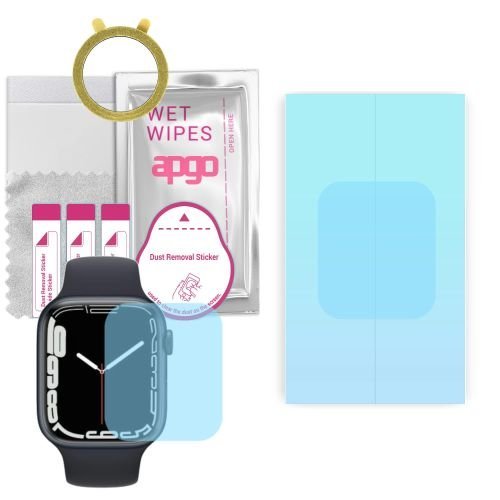 1x folia ochronna hydrożelowa do Apple Watch 7 (45 mm) - apgo HD HQ FLEX Smartwatch Hydrogel Protection Ochrona na ekran smartwatcha