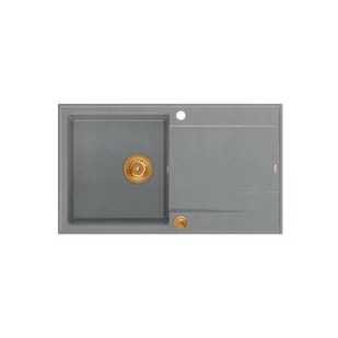 QUADRON Zlewozmywak EVAN 111 szary, elementy miedziane, k.pneum. HCQE8650U5_PVDC1_P2O0 - Zlewozmywaki - miniaturka - grafika 1
