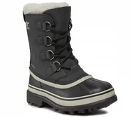 Śniegowce damskie - SOREL ŚNIEGOWCE DAMSKIE ZE SKÓRĄ CZARNE 37 Ż3B - miniaturka - grafika 1