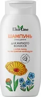 Szampony do włosów - Szampon do włosów przetłuszczających się, z olejem lnianym i ekstraktem z nagietka, Ekolinia, 400ml - miniaturka - grafika 1