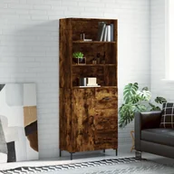 Witryny - vidaXL Witrynka przydymiony dąb 69,5x34x180 cm materiał drewnopochodny - miniaturka - grafika 1