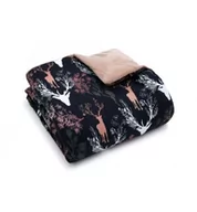 Pościel dla dzieci - Kocyk Dwustronny Bambus/Velvet - JELONKI CIEMNE - miniaturka - grafika 1