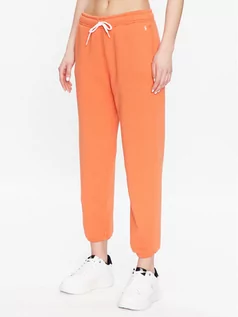 Dresy damskie - Polo Ralph Lauren Spodnie dresowe 211891560005 Pomarańczowy Regular Fit - grafika 1