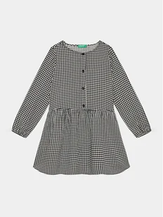 United Colors Of Benetton Sukienka codzienna 4XQNCV01F Czarny Regular Fit - Sukienki i spódniczki dla dziewczynek - miniaturka - grafika 1
