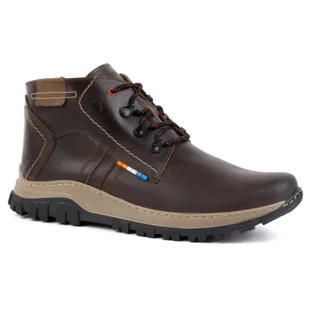 Buty męskie skórzane zimowe 119GT brązowe - Buty Olivier - Buty zimowe męskie - miniaturka - grafika 1