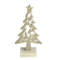 Ozdoby bożonarodzeniowe - Drewniana Choinka Figurka Świąteczna 20 Cm Szara - miniaturka - grafika 1