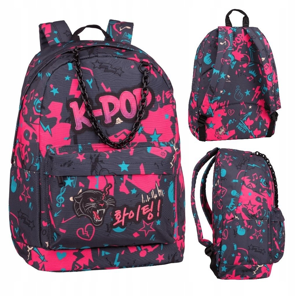 Plecak Miejski szkolny CoolPack Cross K-Pop Dark Pink dla dziewczynki
