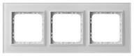 Klawisze i ramki - Ospel Ramka  potrójna SONATA szronione szkło 4mm - biały/biała - miniaturka - grafika 1