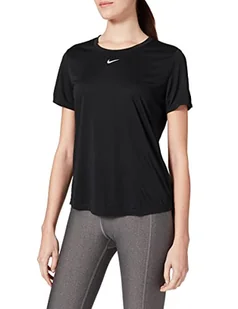 Nike Damska koszulka W Nk One Df Ss Std Top T-Shirt, czarny/biały, L - Koszulki i topy damskie - miniaturka - grafika 1