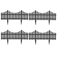 Pozostałe ozdoby ogrodowe - Płotek ogrodowy ciemnoszary 4 szt. 60x32 cm - miniaturka - grafika 1