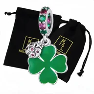 Wisiorki - Zawieszka Charms Koniczyna Prezent 925 Celebrytka Damska Manufaktura Łącka - miniaturka - grafika 1