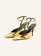 Czółenka - Versace Czółenka Z Odkrytą Piętą gold - miniaturka - grafika 1