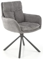 Krzesła - Popielate tapicerowane krzesło obrotowe - Bonar - miniaturka - grafika 1
