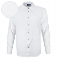 Koszule męskie - KOSZULA Męska z Długim Rękawem LNIANA Biała Regular Fit Pako Jeans - miniaturka - grafika 1