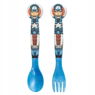 Sztućce dla dzieci - SZTUĆCE AVENGERS KAPITAN AMERYKA ŁYŻKA WIDELEC - miniaturka - grafika 1