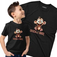 Moda i Uroda OUTLET - Koszulka DZIECIĘCA Szczęśliwa małpka nadruk z wybranym imieniem - miniaturka - grafika 1