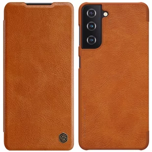 Nillkin Qin skórzana kabura etui Samsung Galaxy S21+ 5G (S21 Plus 5G) brązowy - Etui i futerały do telefonów - miniaturka - grafika 1