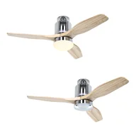 Wentylatory sufitowe - Energooszczędny wentylator sufitowy Aerodynamix Eco 112 cm chrom błyszczący / naturalne drewno - miniaturka - grafika 1