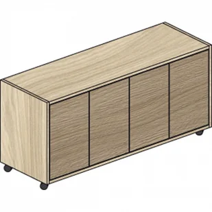 Layers Szafka na kółkach z drzwiami Wood LAYERS 611059 - Szafki biurowe - miniaturka - grafika 4