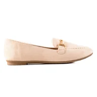 Mokasyny damskie - Beżowe Stylowe Mokasyny VINCEZA beżowy - Vinceza - miniaturka - grafika 1