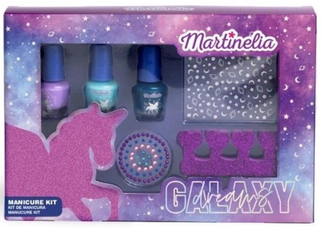 MARTINELIA GALAXY ZESTAW LAKIERY DO PAZNOKCI OZDOBY NAKLEJKI DLA DZIECI