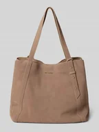 Torebki damskie - Torba shopper ze skóry cielęcej z detal z logo - miniaturka - grafika 1