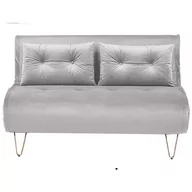 Sofy i kanapy - Sofa welurowa rozkładana 2-osobowa szara VESTFOLD - miniaturka - grafika 1