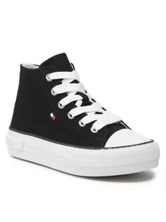 Buty dla chłopców - Tommy Hilfiger Trampki High Top Lace-Up Sneaker T3A4-32119-0890 Czarny - grafika 1