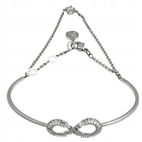 Swarovski Bransoleta Metalowa Ze Splotem Kulkowym I Kryształem I1D