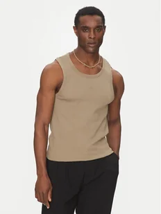HUGO Tank top Dapota 50542089 Brązowy Slim Fit - Koszulki męskie - miniaturka - grafika 1