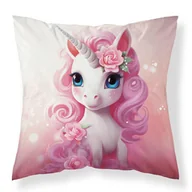 Pościel dla dzieci - Detexpol Poszewka dekoracyjna 40x40 różowy jednorożec MF033 A poszewka 3D z motywem bajkowym - Fun Dreams - miniaturka - grafika 1