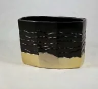 Wazony i flakony - WAZON CERAMICZNY CZARNO ZŁOTY 19 CM - miniaturka - grafika 1