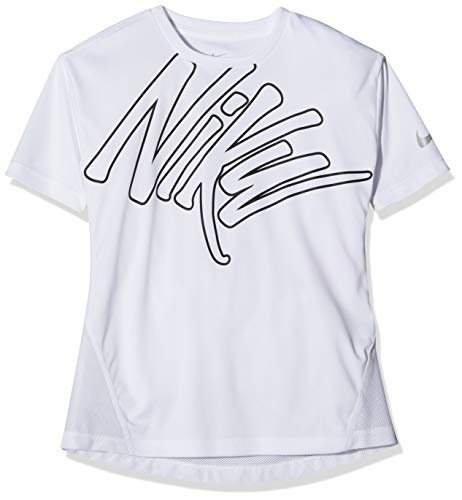 Nike T-shirt dziecięcy G Nk Dry Top Run Ss Gx biały/czarny XL