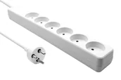 Listwy zasilające - MicroConnect Danish Power Strip 6-drożny biały kabel 10m - miniaturka - grafika 1