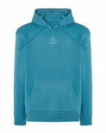 Bluzy męskie - Bluza z kapturem Znak Zodiaku Waga Minimalistyczny Styl Niebieska L - miniaturka - grafika 1