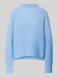 Sweter z dzianiny ze stójką model ‘SELMA’ - Swetry damskie - miniaturka - grafika 1
