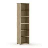Meblościanki - Biblioteka INTEGRO wyższa, 2300 x 600 x 400 mm, 5 półek, dąb naturalny - miniaturka - grafika 1