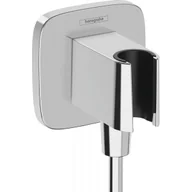 Akcesoria do armatury i ceramiki - HANSGROHE 26887000 FixFit Q przyłącze węża z uchwytem prysznicowym, chrom - miniaturka - grafika 1