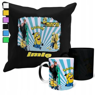 ZESTAW KUBEK MAGICZNY + POSZEWKA Z PODUSZKĄ-PREZENT MINIONKI + IMIĘ - Gadżety dla niej i dla niego - miniaturka - grafika 1